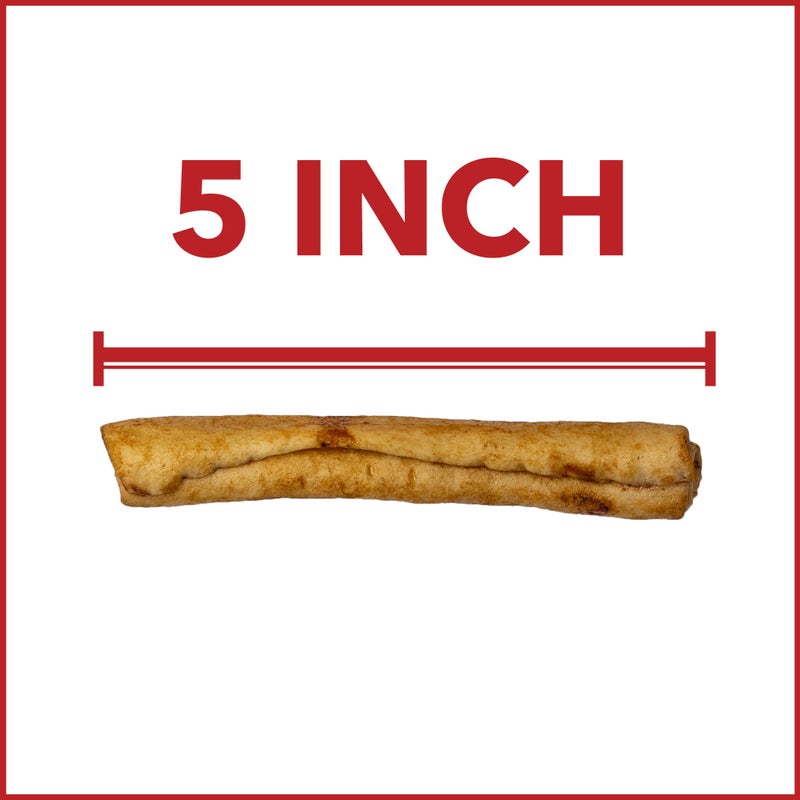 Pet Factory American Beefhide 5" Chip Rolls Dog Chew Treats - Beef & Chicken Flavor, 50 Count/1 Pack - Image 3